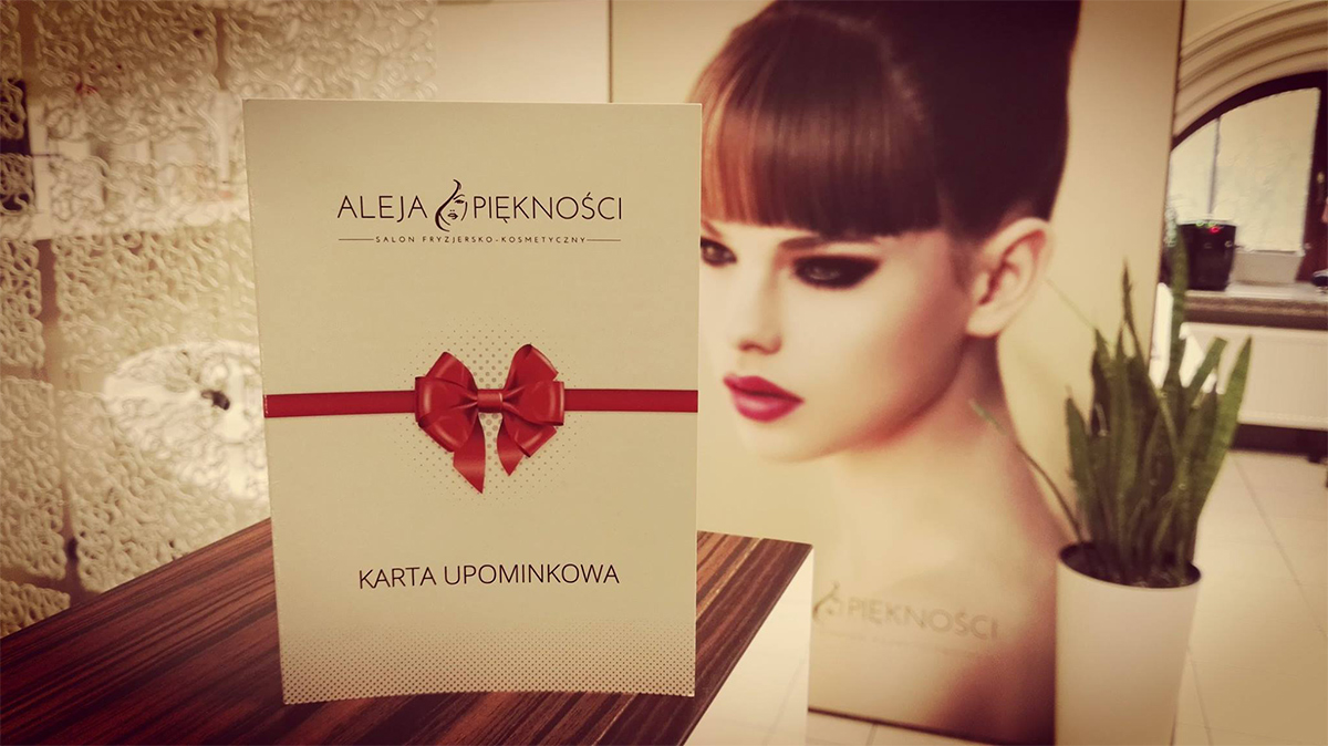 Karta upominkowa, prezentowa na usługi fryzjerskie